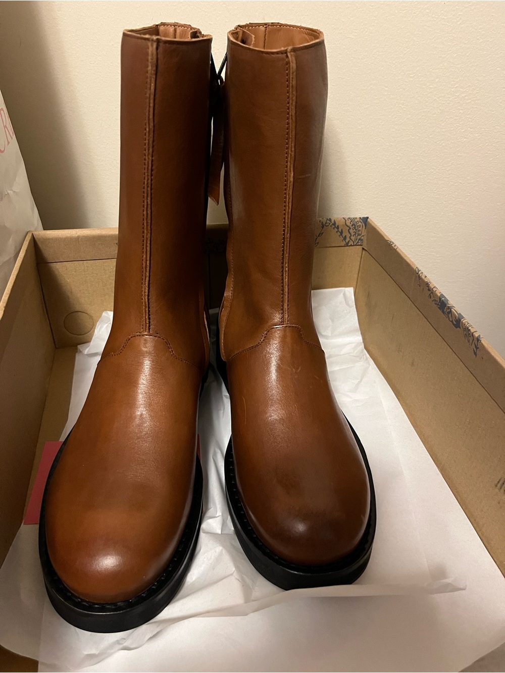 Free People Leather Tall Women’s Tan Boots Sizes 8 & 9